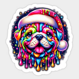 Colorful melting Xmas Dog #2 Sticker